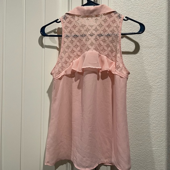 Candie’s sleeveless lace blouse, pink, Size XS - Picture 4 of 6